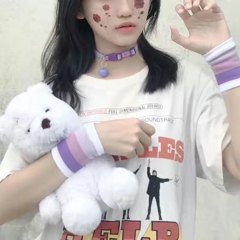 Cicatriz que cubre joyas muñeca correa de muñeca femenina cuerpo japonés y coreano rayado muñeca guardia moda femenina verano primavera delgada ins estilo