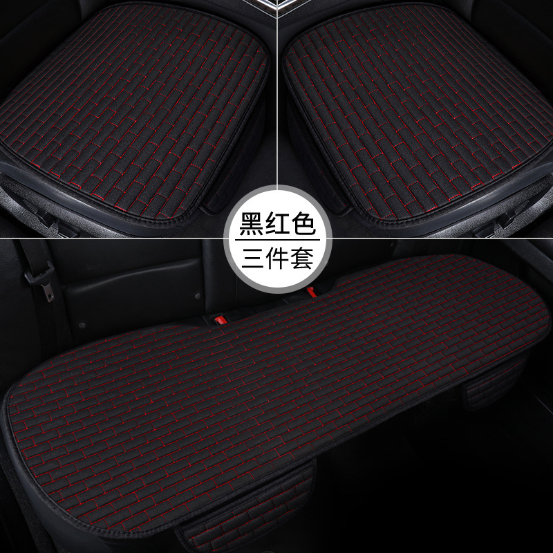 Cojín del asiento de coche conjunto de tres piezas de un solo coche base de respaldo coche conjunto completo cojín del asiento de lino cuatro estaciones cojín al por mayor image 8