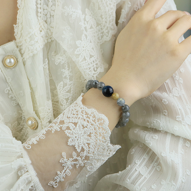 Ojos de tigre de oro azul, pulseras de piedra de luna, nuevos estilos chinos, pulseras de estilo universal para amigos y amigas, joyas de mano DIY