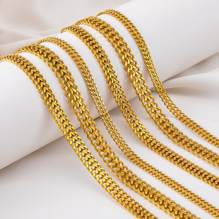 Classic chain hip-hop style stainless steel, necklace, bracelet, accessory, accessories, European style, 18 carat, DIY