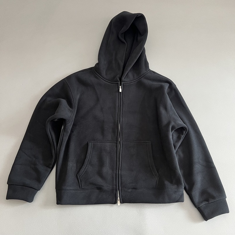 Other Zip Sweater Hooded Heavyweight Fleece-Lined Black