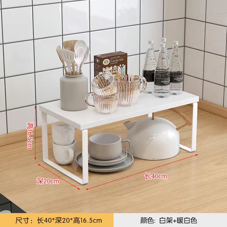 キッチンデスクトップ収納ラック食器と調味料を収納するキャビネットの小さな棚カウンタートップ層状収納パーティション棚