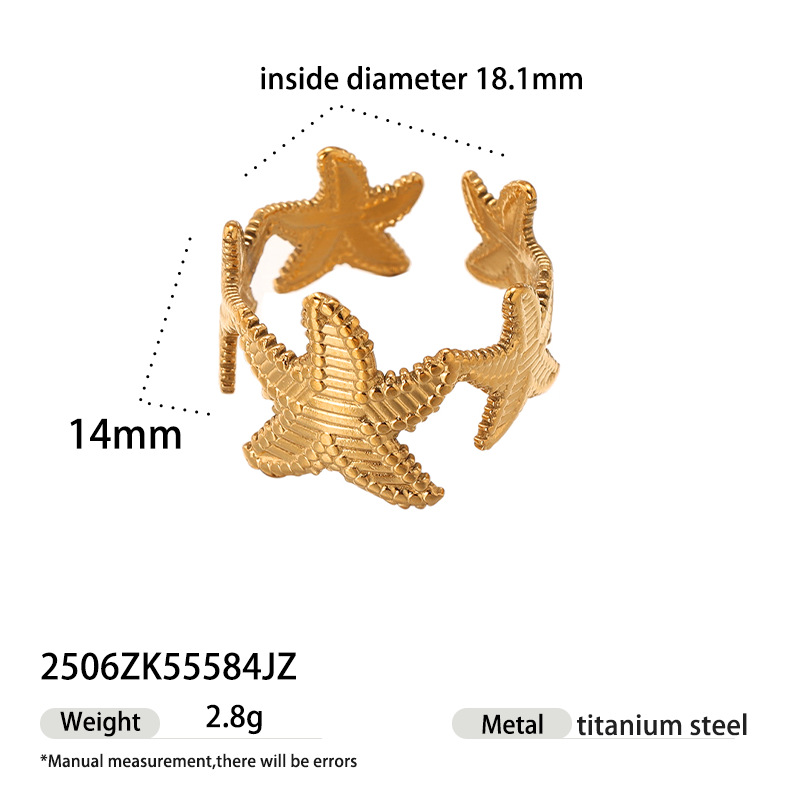 Anillo de acero inoxidable europeo y americano de Tena, lujo ligero, sensación de alta calidad, oro y plata, playa marina de dos colores, anillo de acero de titanio galvanizado, joyas de mano