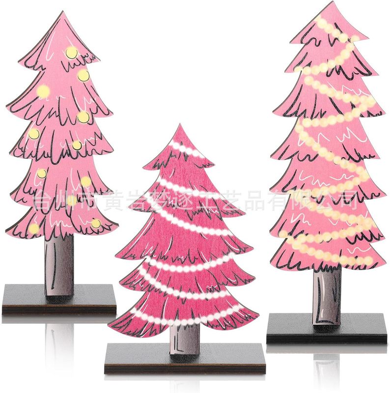 クリスマスの田舎の木製クリスマスツリーのデスクトップ装飾品農家の食卓センターの木製装飾品が国境を越えて人気がある|undefined