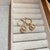 Earrings, champagne color