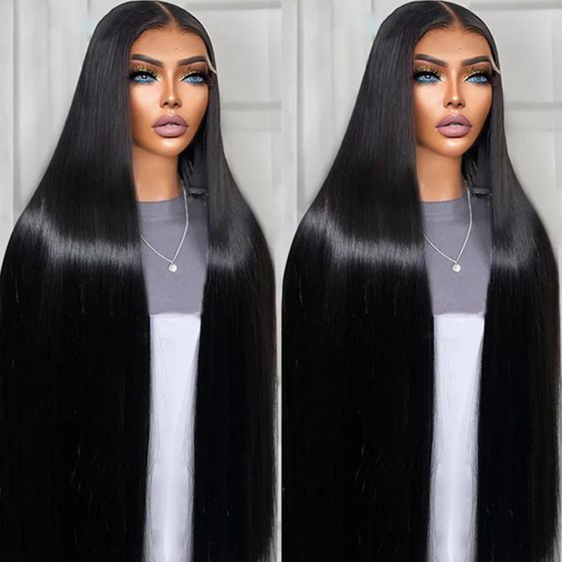 Long Straight Hair Wig Hairstyle Unisex Simple Style Casual Party Street Real Hair Centre Parting Long Straight Hair Wigs