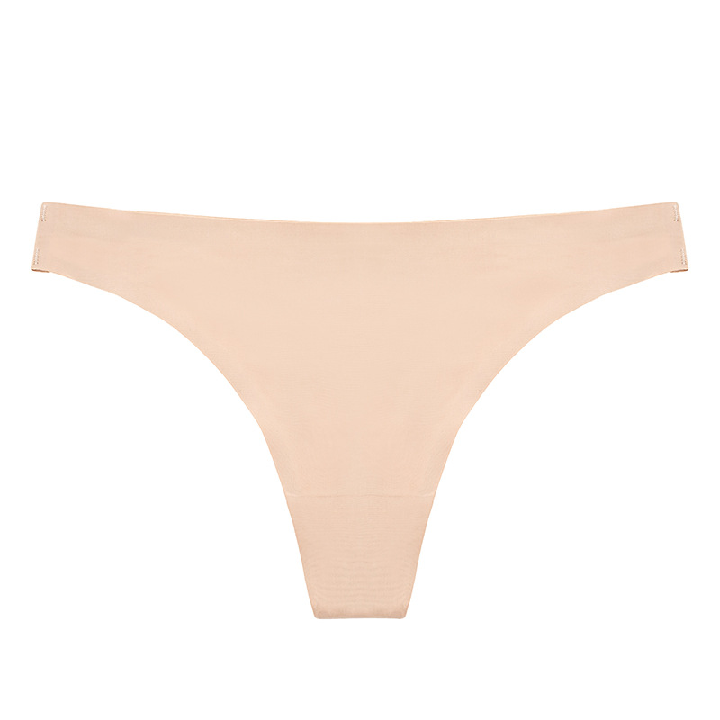 Transfronterizo de una pieza de seda de hielo brillante sin costuras Tanga sexy algodón entrepierna ropa interior deportiva fitness pantalones en forma de T