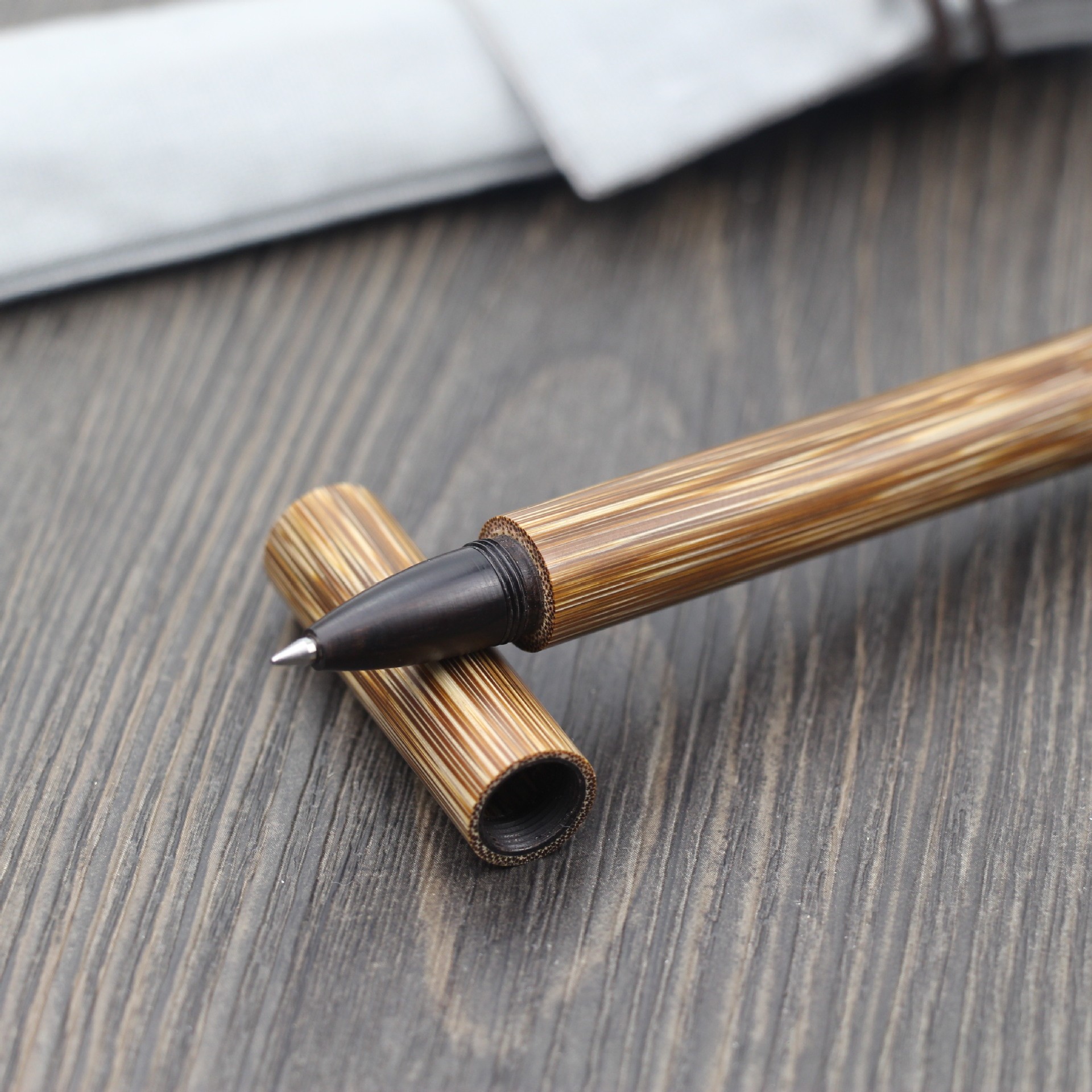 正大 匠心之笔金丝竹镶黑檀木中性笔 水性笔 签字笔收藏把玩送礼