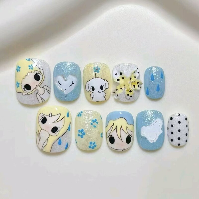 Autumn wear-on nails that enhance a girlish look, highlight fair skin, and offer a high-end feel, featuring niche designs and new popular styles, wholesale of fake nail patches