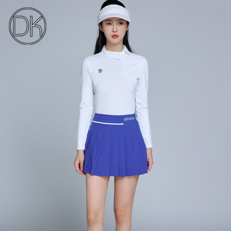 Golf Women's Long-Sleeved Suit, Autumn and Winter Clothing, Women's Tennis Wear, Anti-Exposure Women's Clothing, Short Skirt Pants