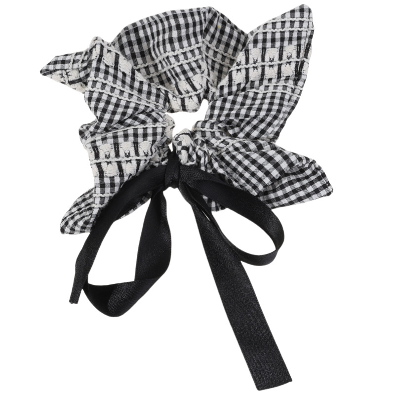 Cuerda para el cabello con lazo a cuadros de todo fósforo, bufanda cuadrada para mujer, lazo para el cabello de intestino grueso 2025, nuevo accesorio para el cabello con cuerda para el cabello de alta gama