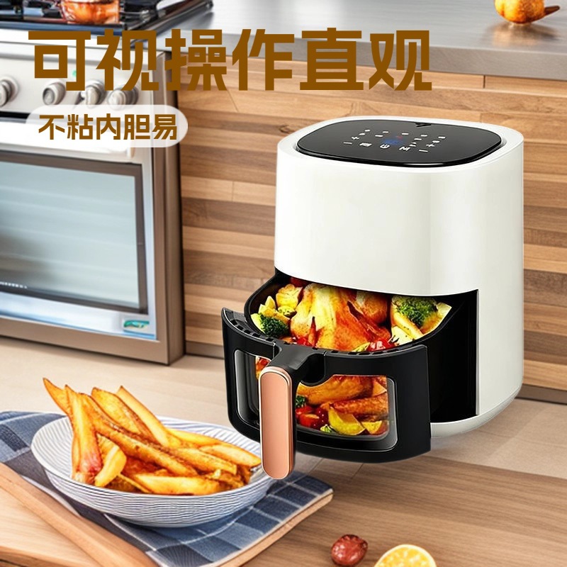 New Visual Air Fryer Household Smart Large-Capacity Multi-Functional Oil-Free Baking Red Envelope Free Shipping Intelligent Fully Automatic