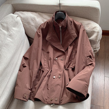 2025立领两穿领 防水冲锋衣 假两件可收腰夹款短外套批发N5GW7213