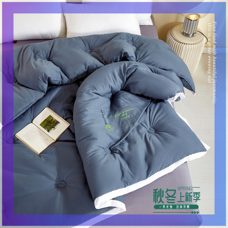 New Popular A-Class Antibacterial Soy Fiber Air-Conditioning Quilt Winter Quilt Quilt Core Double Spring Autumn Winter Quilt Thickeneded and Warm