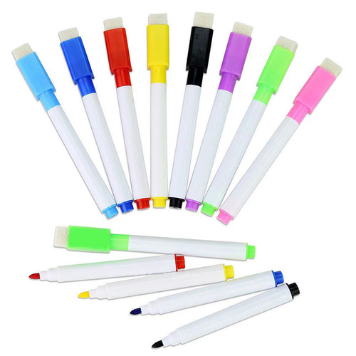 Colorful whiteboard pens, erasable oily brushes with bristles, non-magnetic drawing pens, baby doodle board, 8-color OPP floating pens