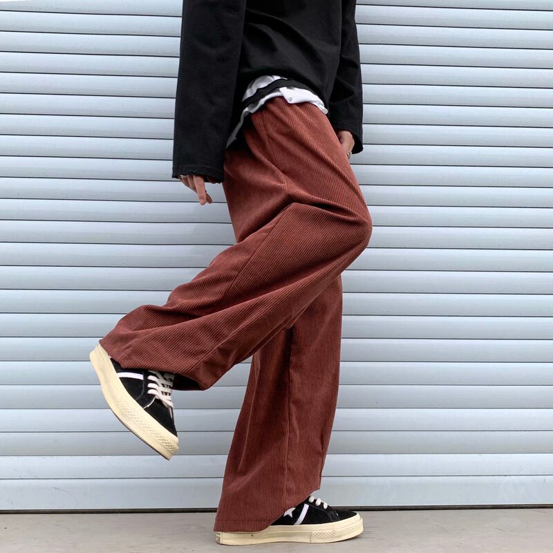 Autumn and Winter Beams Corduroy Casual Pants Japanese Street City Boy Silhouette Pants Loose Men's and Women's Japanese Style Fashion Autumn and Winter Beams Corduroy Casual Pants Japanese Street City Boy Silhouette Pants Loose Men's and Women's Japanese Style Fashion