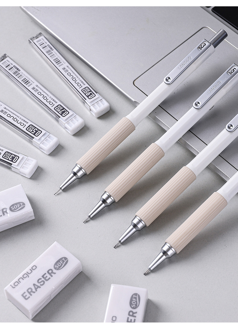 Lanquo Zeichenstift-Automatikbleistift-Set 0,3 Metallfeinminenstift 2. Generation 0,5/0,7/0,9 Skizzenstift