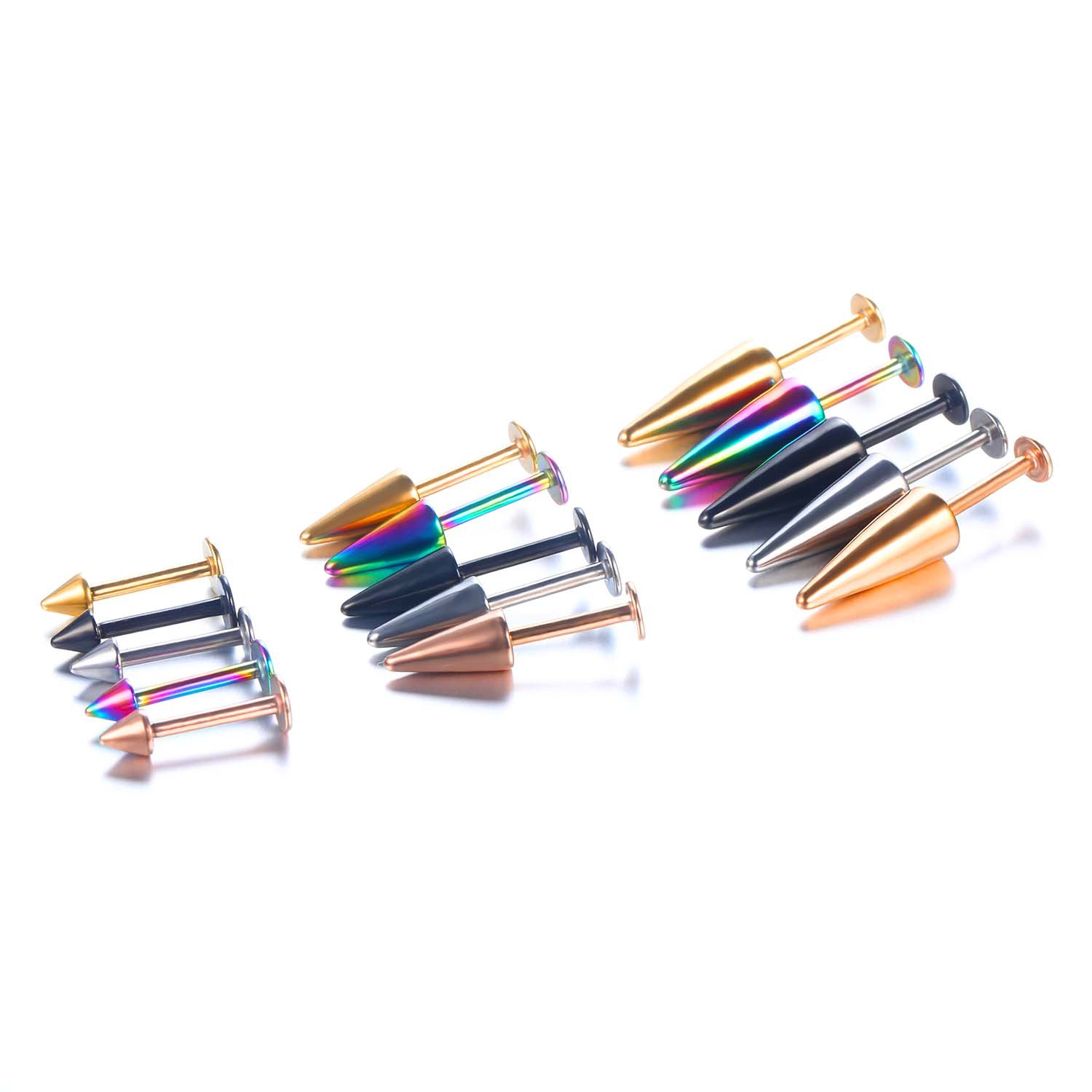 Fashion Rhombus Conical Stainless Steel Lip Stud display picture 4