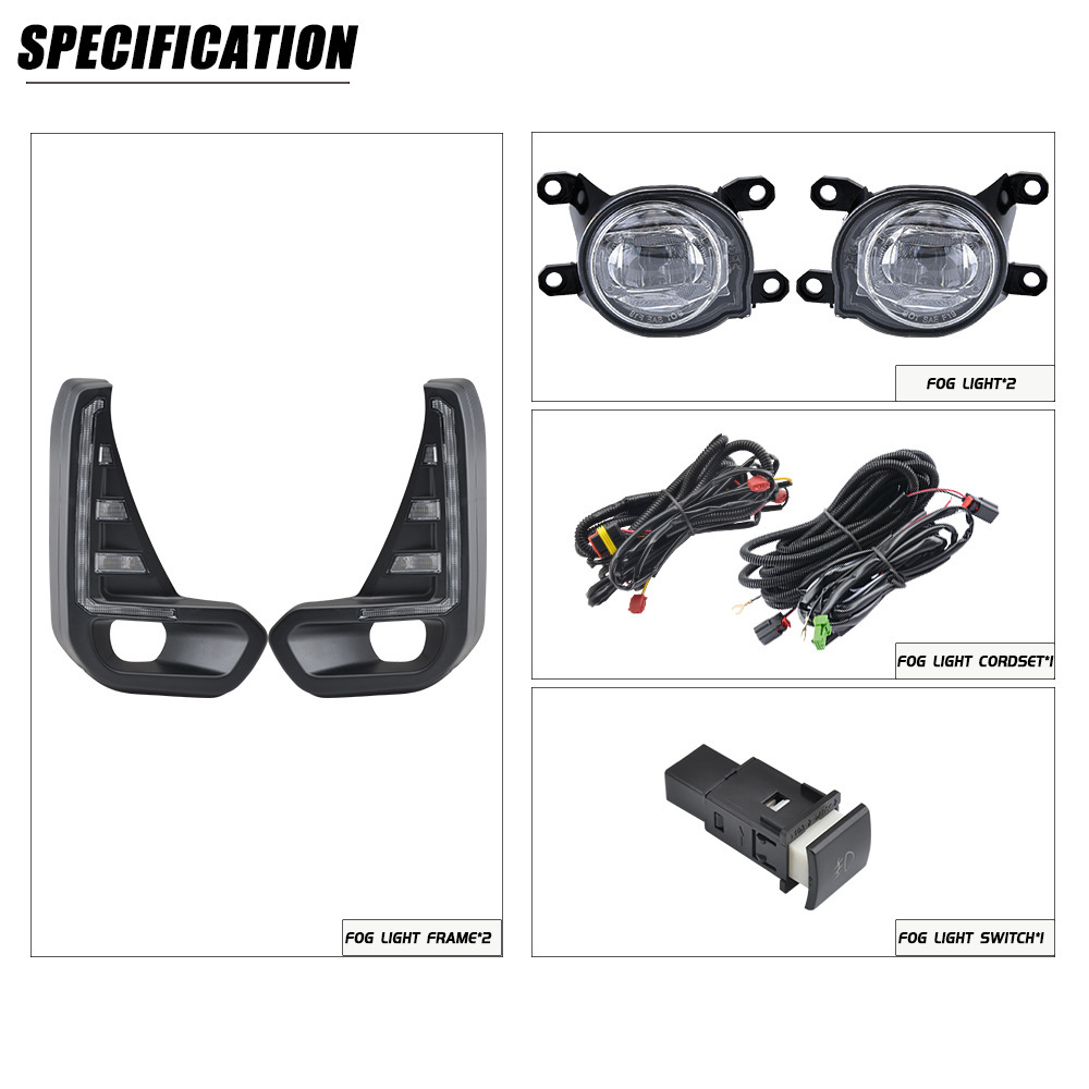 Aplicable a Toyota 20 / 21 nuevo conjunto de lámpara de niebla LED delantera Hercules REVO, lámpara de barra de luz diurna modificada