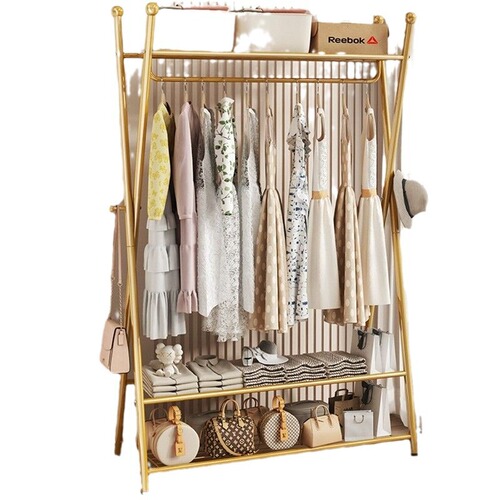 Household floor-standing vertical clothes rack indoor clothes drying rod simple bedroom clothes drying rack light luxury Internet celebrity coat rack