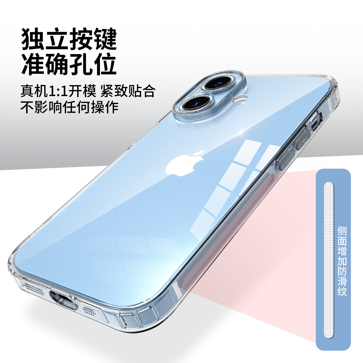 LIMERCA [İnce Delikli] Apple 16 iPhone 15 Pro Max İçin Uygun Şeffaf Telefon Kılıfı TPU