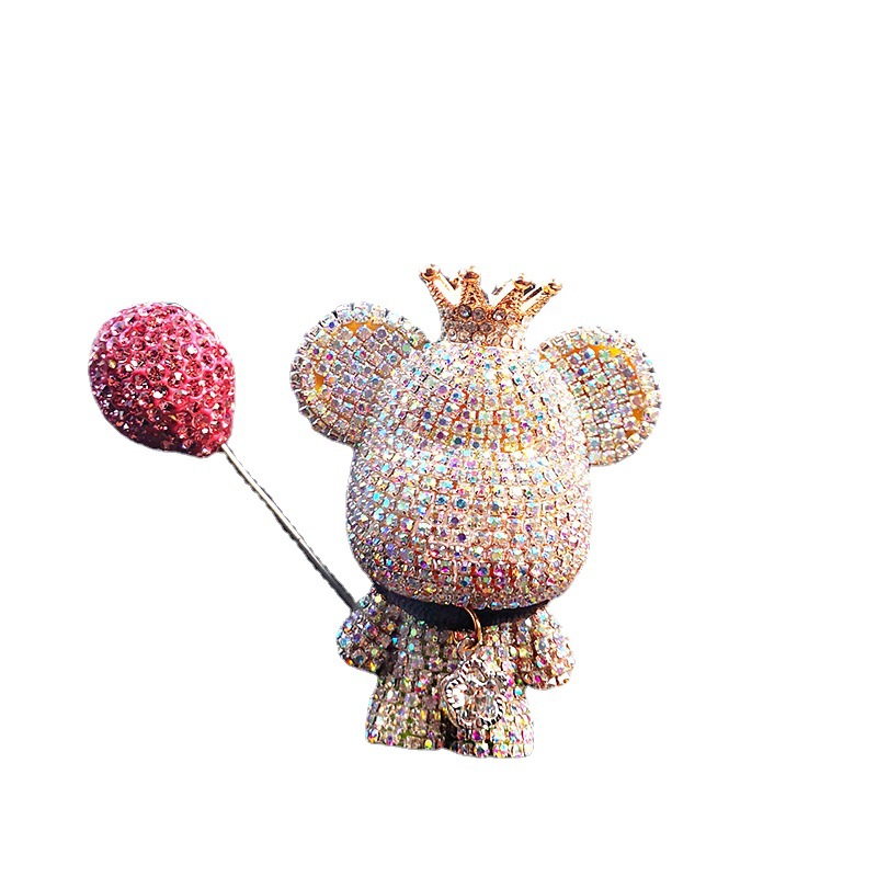 Aromaterapia coche creativo diamante incrustado lindo oso violento oso perfume del coche clip de salida de aire accesorios del coche fabricante femenino