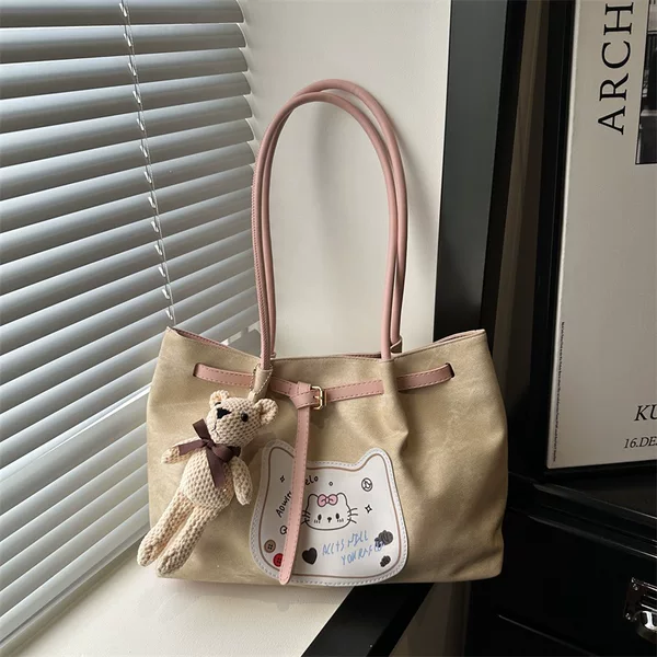 Cross-Border Women's Bag 2026 New Model Casual Daily Commute Versatile Artistic Texture Stylish Niche Shoulder Tote Bag