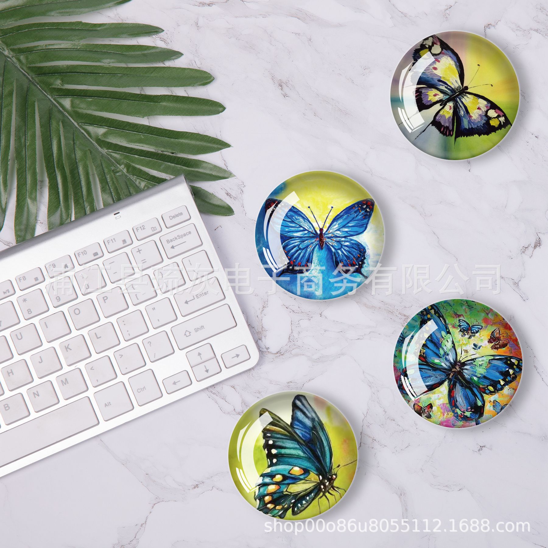 DIY acuarela pintura al óleo serie de la mariposa cristal refrigerador magnético pegatina pizarra pegatina decoración del hogar regalo de la empresa