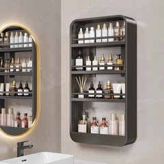 トイレ収納棚、洗面台、化粧品壁掛けキャビネット、穴あけ不要収納キャビネット、壁掛け式ステンレス壁棚