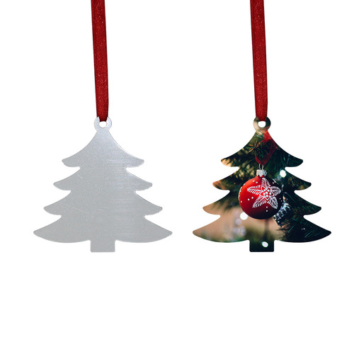 Heat transfer metal Christmas tree ornaments multi-shaped aluminum plate tags heat sublimation aluminum sheet Christmas decoration tags DIY