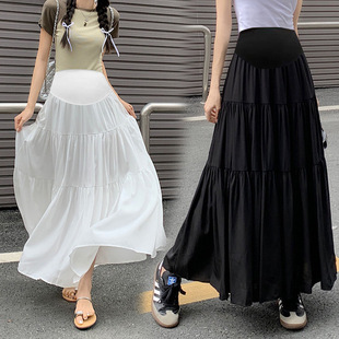 Spot Pregnant Women's Niche Design Stitching Long Skirt Women's New Spring and Summer Pendant All-match Cake Long Skirt