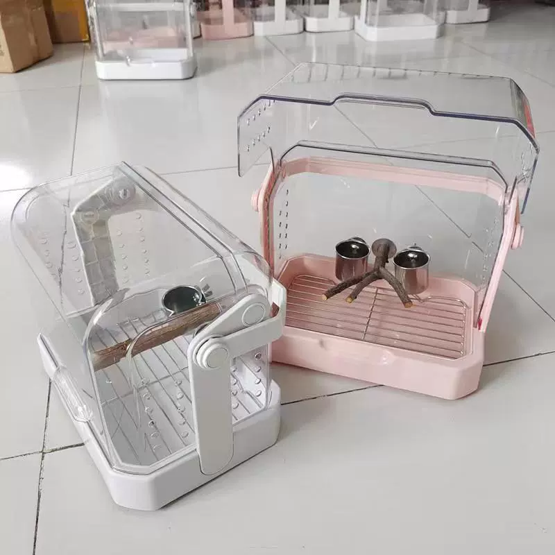 Инкубатор для птенцов попугаев, прозрачный, панорамный, портативный, для использования на улице, для молодых птиц, хомяков, рептилий и других домашних животных, с подогревом и удобством переноски.