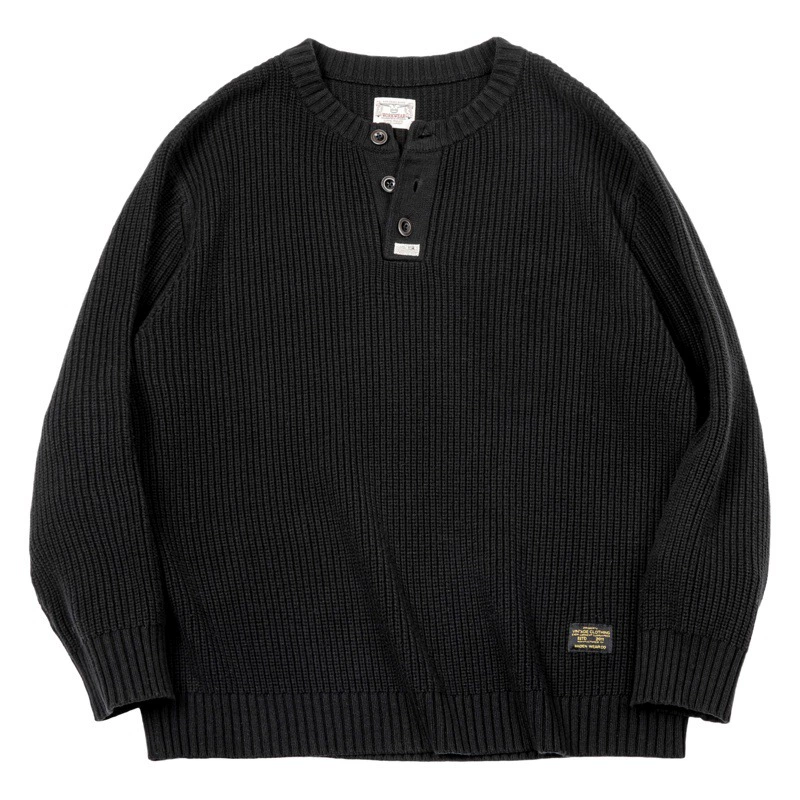 Madden Fixture американская трикотажная рубашка в стиле ретро Henley Ами Каджи пуловер в Вертикальную Полоску Свитер мужской осенне-зимний