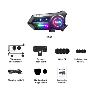 Sharing Helmet Bluetooth Headset | Motorcycle Helmet Headset - x3pro-dual-pack-2-in-1-microphone-english-version