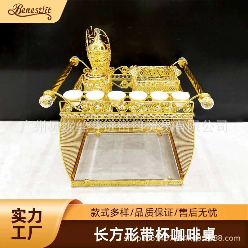 Производитель оптом продаёт прямоугольный журнальный столик с подставкой для чашек, журнальный столик в дворцовом стиле, набор журнальных столиков в ближневосточном стиле для гостиной