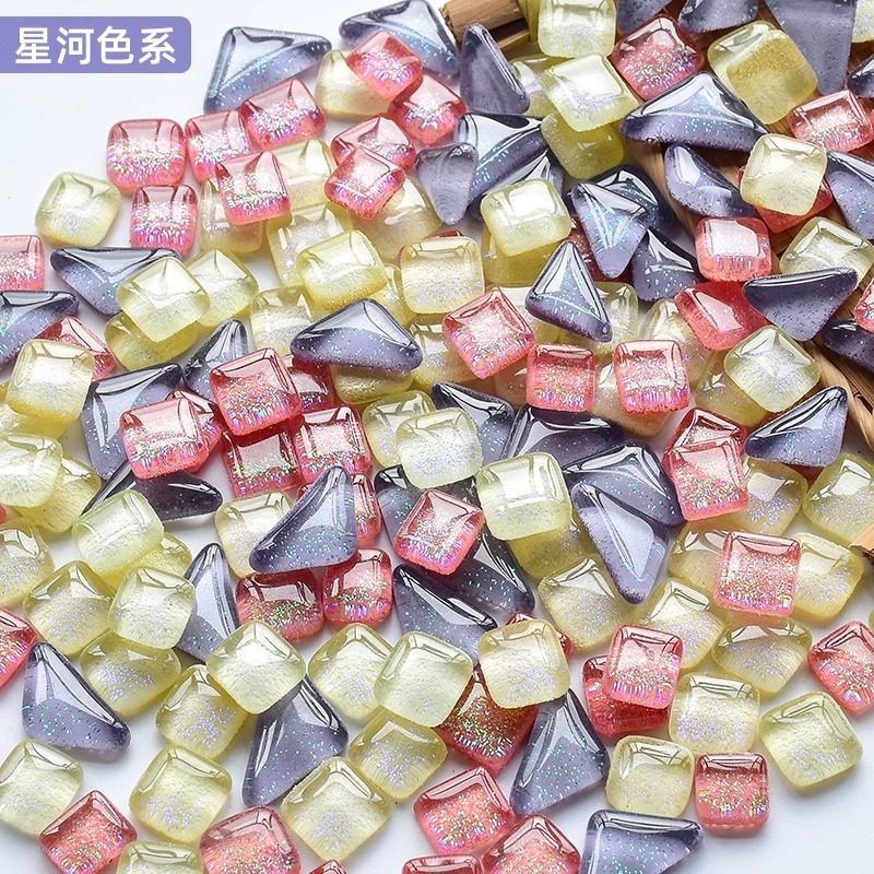 200克diy多元闪粉马赛克集合水晶自由石玻璃儿童手工材料颗粒|undefined