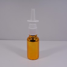 高档电镀金色鼻喷玻璃瓶 消毒水喷雾分装瓶 口腔鼻腔药油直喷雾瓶