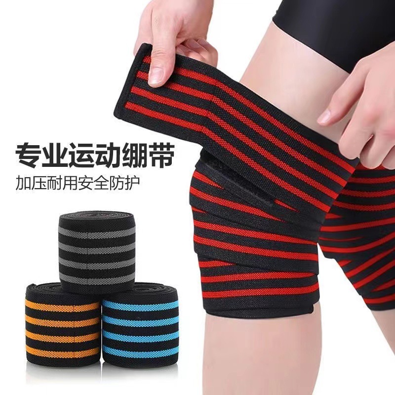 Factory Supply Fitness Sports Weightlifting Basketball Strap Knee Winding Running Breathable Protector Breathable Support