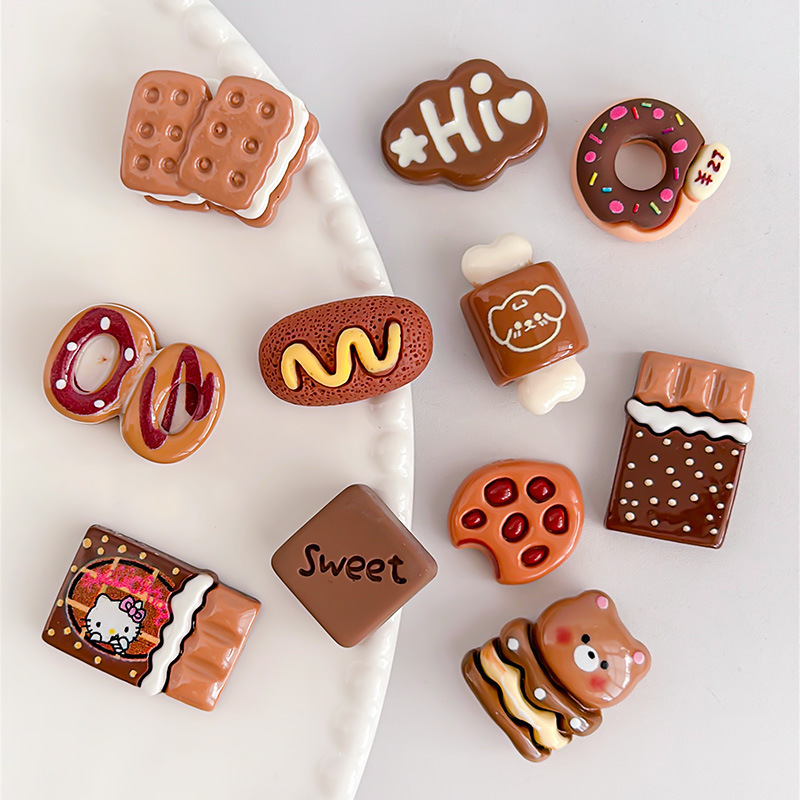 Baking Bread and Dessert Series Cartoon Bow Decoration Water Cup Phone Case Keychain Pen Box Storage Cabinet Sticker