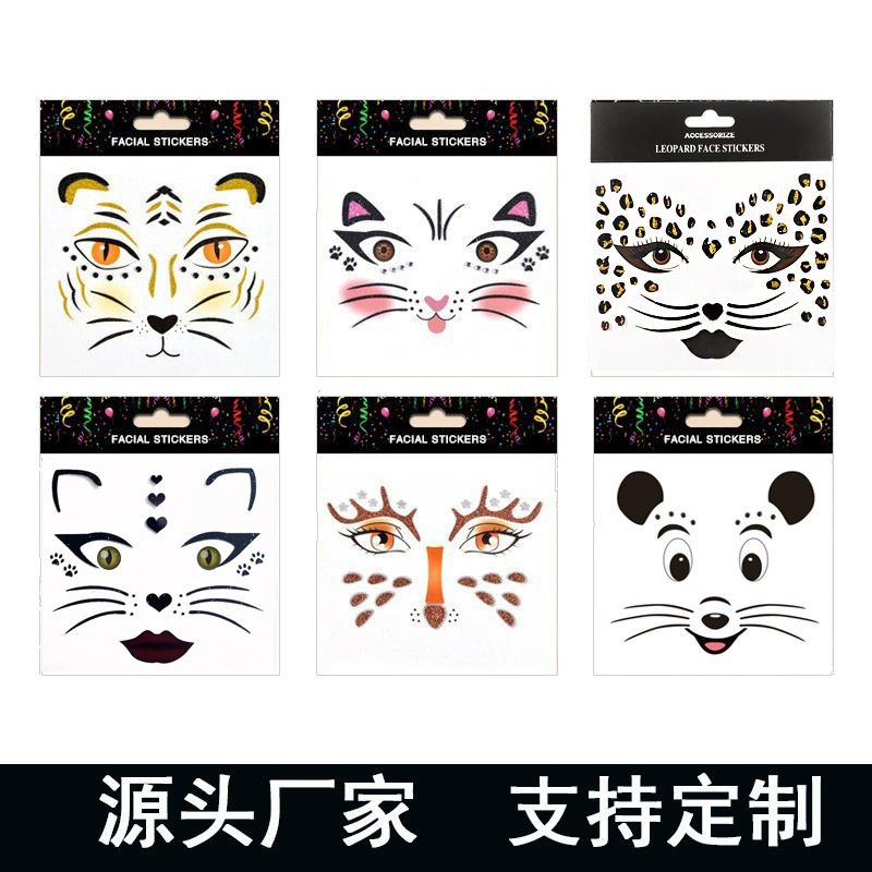 Festival Party Stage Makeup Stickers Face Stickers Makeup Stickers Glitter Cute Face Stickers Kids Stickers Party Supplies Props
