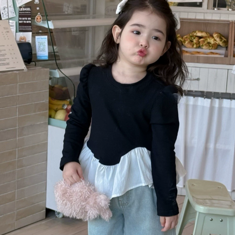 Spring T-shirt, jeans, children's clothing, trend of season, Korean style, western style, with little bears