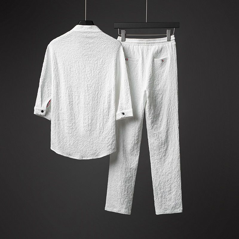 Men's Solid Color Pants Sets Men's Clothing display picture 6