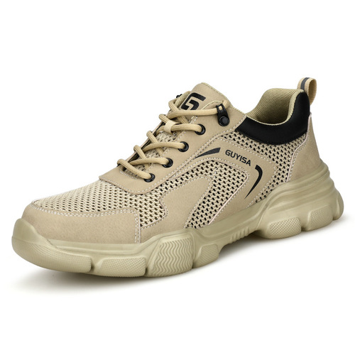 Summer Breathable Safety Shoes for Men - Anti-Puncture, Anti-Crushing, Lightweight, Safe, Comfortable, Steel Toe Cap, Large Holes - Wholesale
