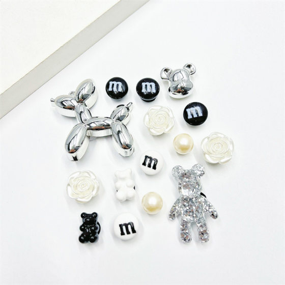 BALLON DOG Hole Shoes Shoes Flower Resin Pea Buckle Shoe Buckle DIY Garden Shoes Accessories Shoe Buckle Cross Upper Accessories