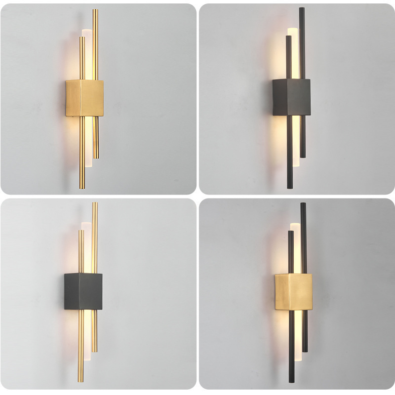 lámpara de pared lámpara de cabecera lámpara de fábrica lámpara de pared lujosa lámpara de pared fondo de sala de estar larga venta directa fondo de pared escalera Zhongshan