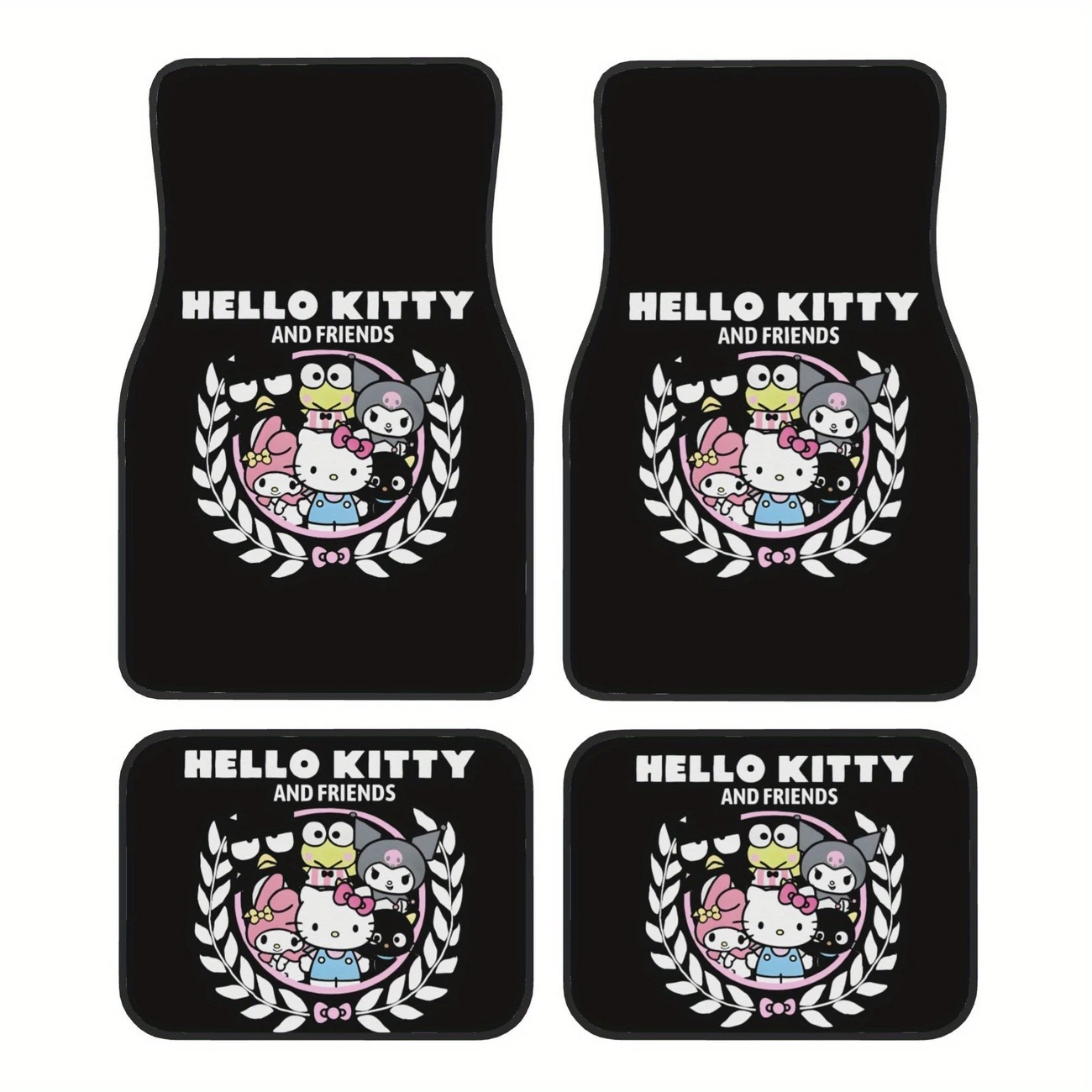 Cross-Border Sanrio Car Floor Mats for Main and Passenger Seats, Front and Rear Floor Mats, Amazon Temu Dropshipping Cartoon Foot Mats