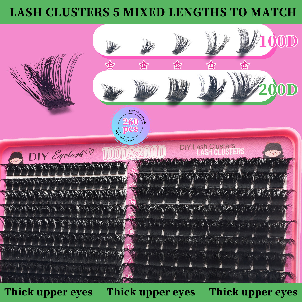 100D + 200D parillas falsas de alta imitación de pelo suave transfronterizo DIY Amazonas comercio exterior europeo y americano parillas segmentación 12 - 20mm