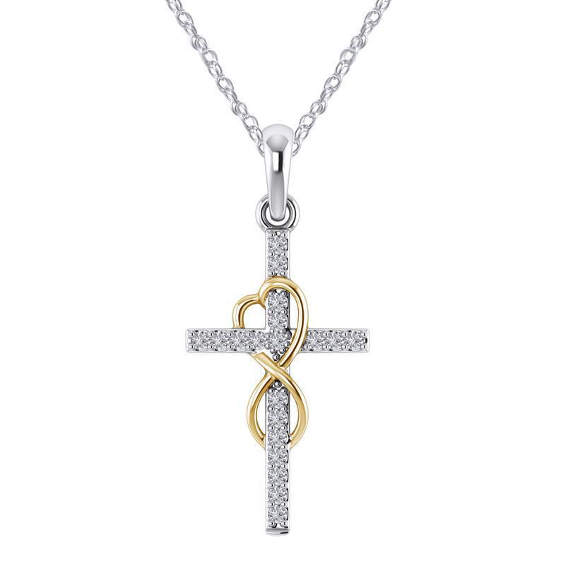 Elegant Cross Alloy Plating Artificial Diamond Women's Pendant Necklace display picture 2