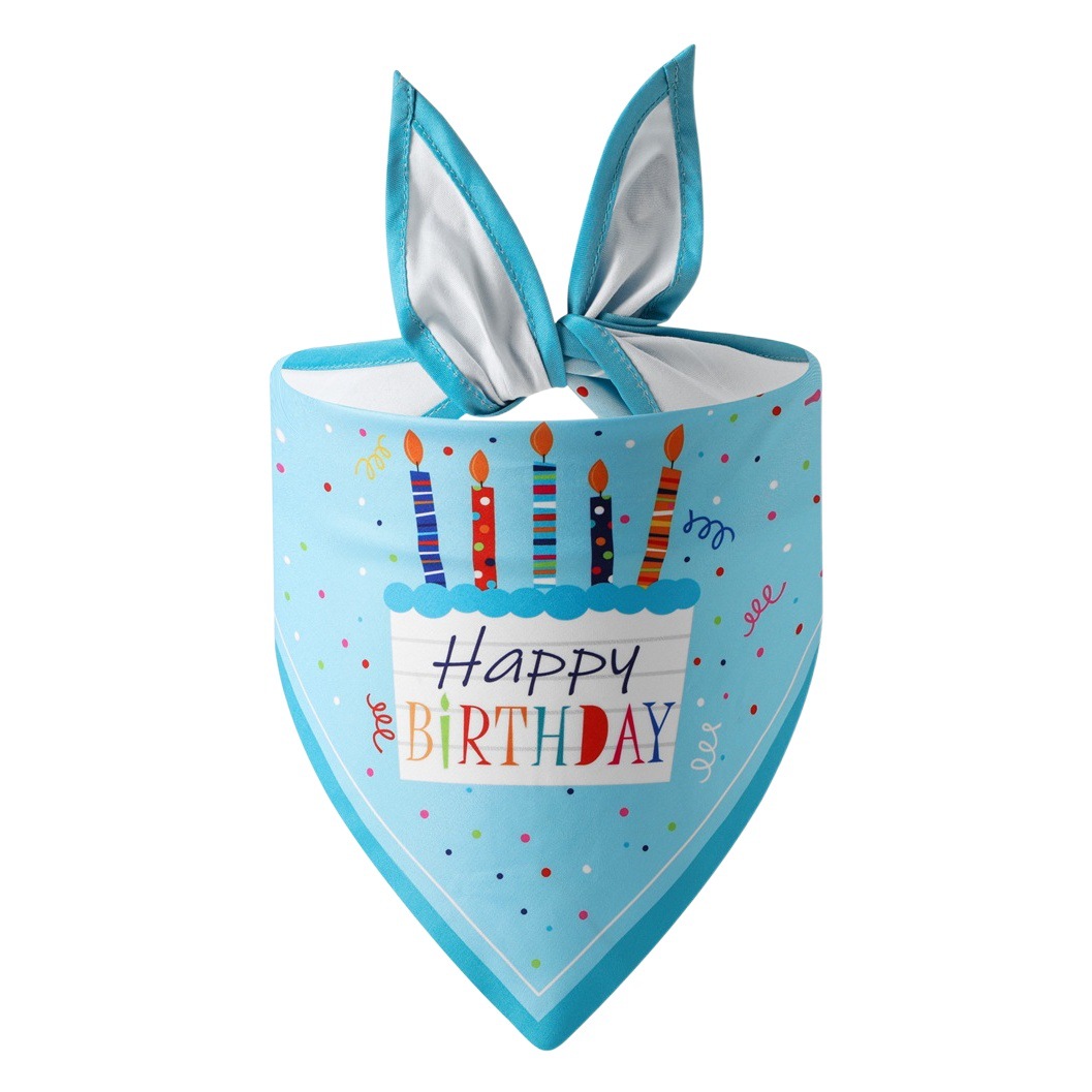Transfronteriza dibujos animados mascota cumpleaños sombrero mascota cumpleaños saliva toalla perro triángulo toalla accesorios mascotas suministros para mascotas