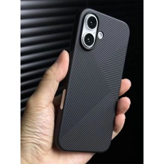 立体条纹几何适用苹果17手机壳超轻薄iPhone17promax纯黑色磨砂16